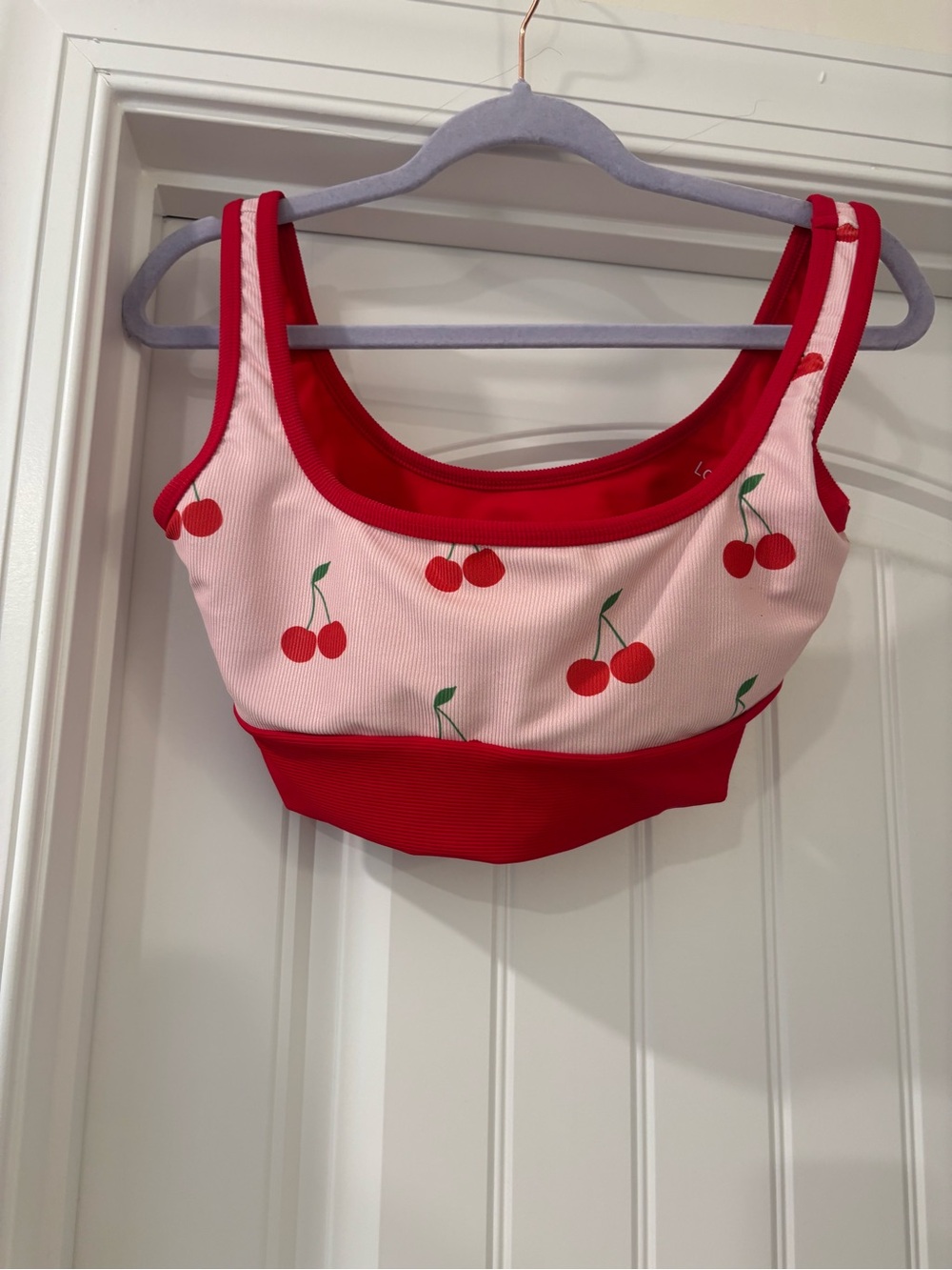 Never Worn Lain SnowCherry Print Scoop swim Top - Red/Pink